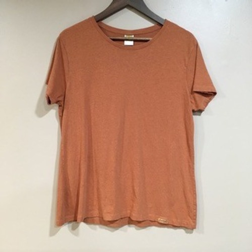 ONNO Hemp Organic Cotton Short Sleeve T-Shirt Womens XL Orange Sustainable Basic